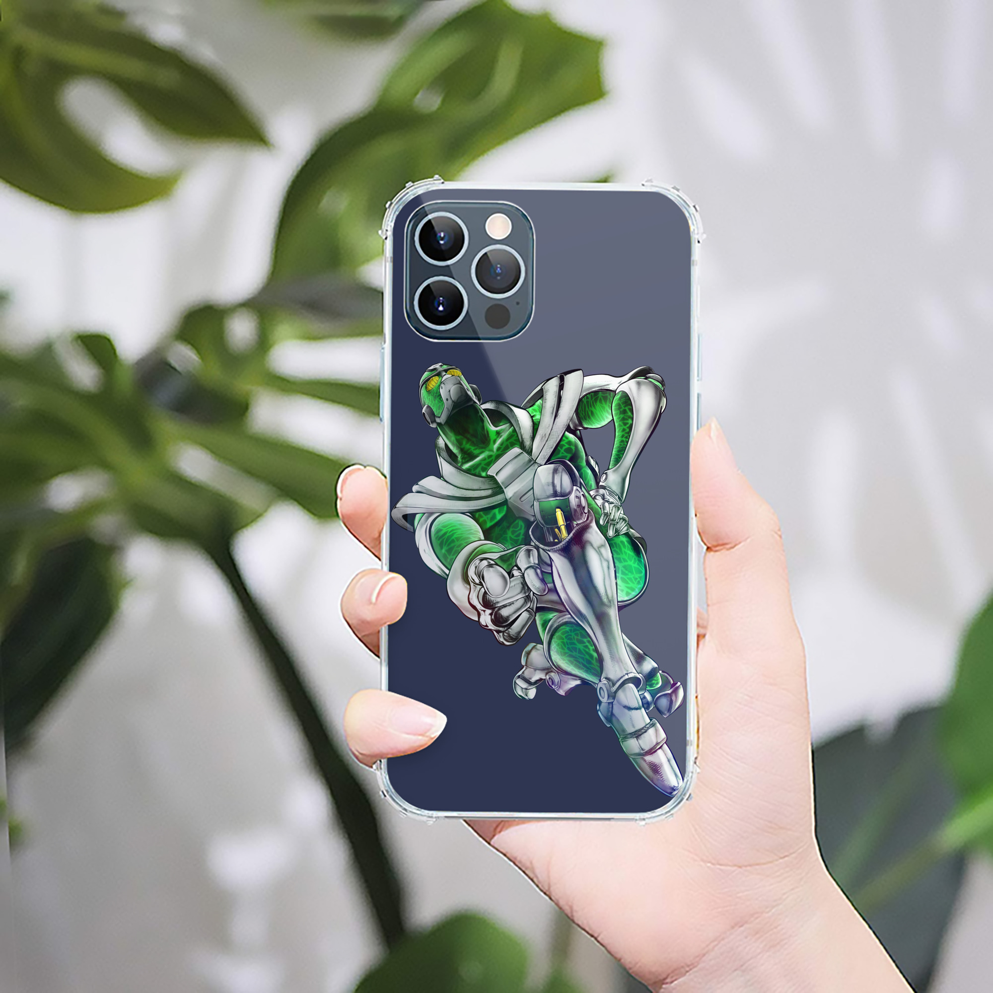 （画像用） ジョジョの奇妙な冒険 花京院 典明（かきょういん のりあき） JoJo's Bizarre Adventure Kakyoin Noriaki 【iPhone 12シリーズ対応】透明スマホケース（クリアソフトケース）